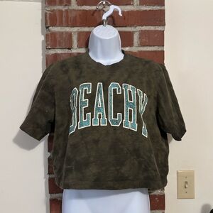 Olive Beachy Crop Top